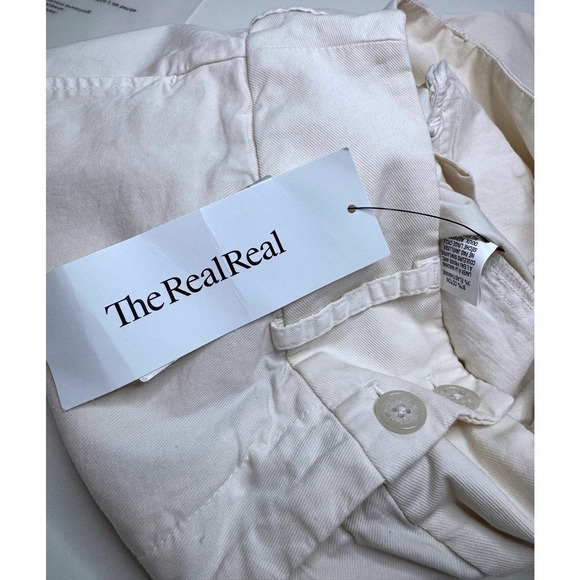 NILI LOTAN Wide Leg Cropped Pants 00 Ivory High Waist Raw Hem - Picture 8 of 8